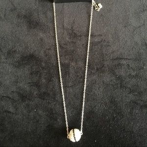 Faux silver and faux clear and black stone ball